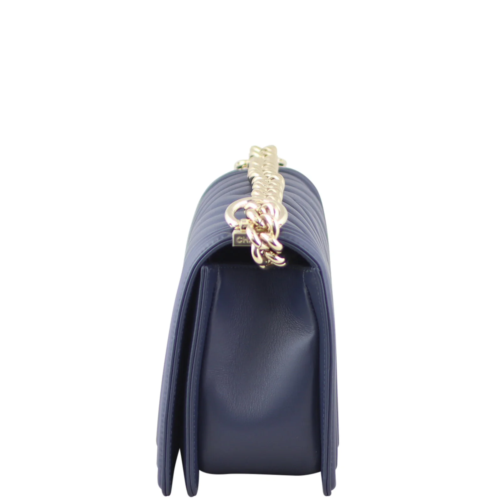 Chanel Boy Chevron Old Medium | Navy Blue - Image 4