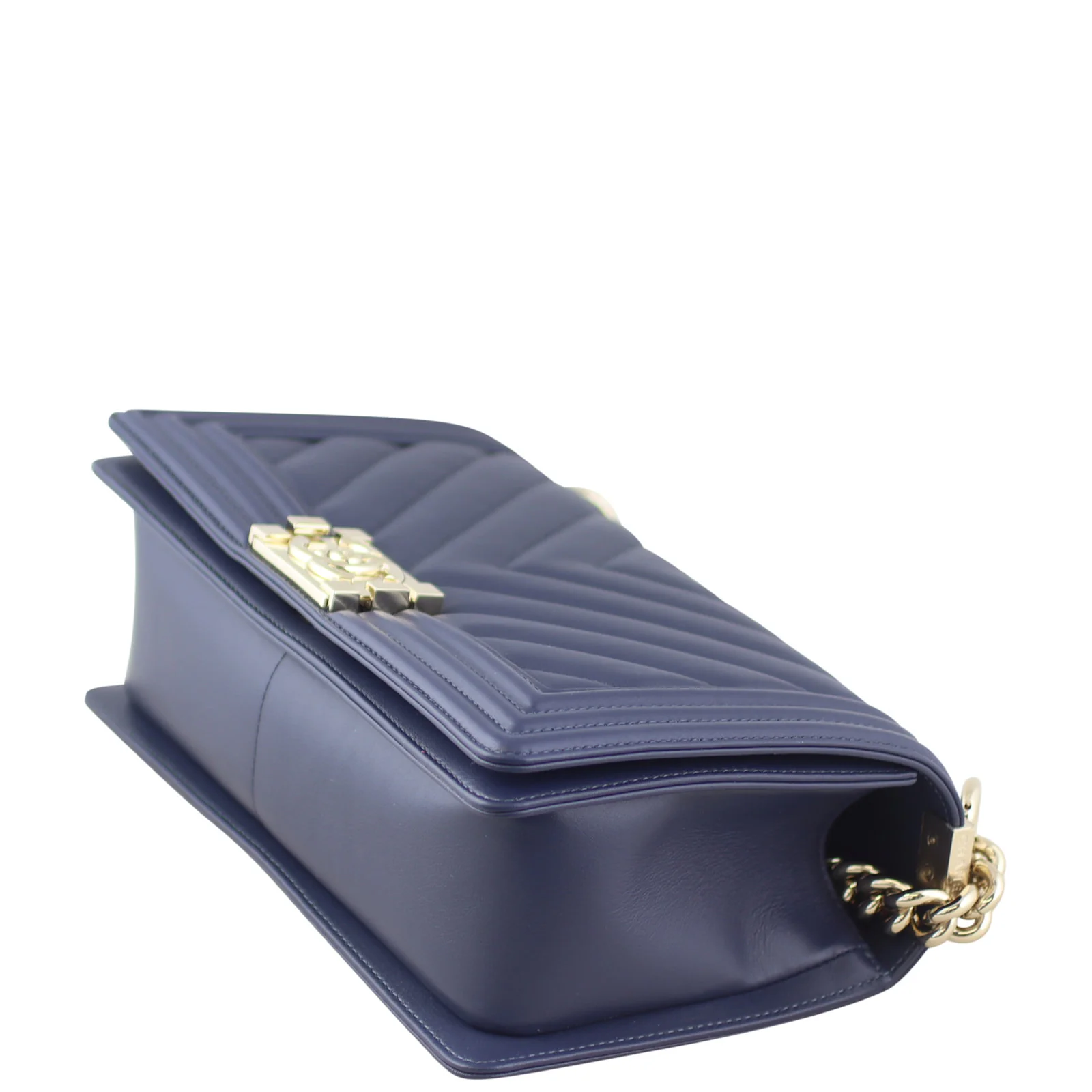Chanel Boy Chevron Old Medium | Navy Blue - Image 7