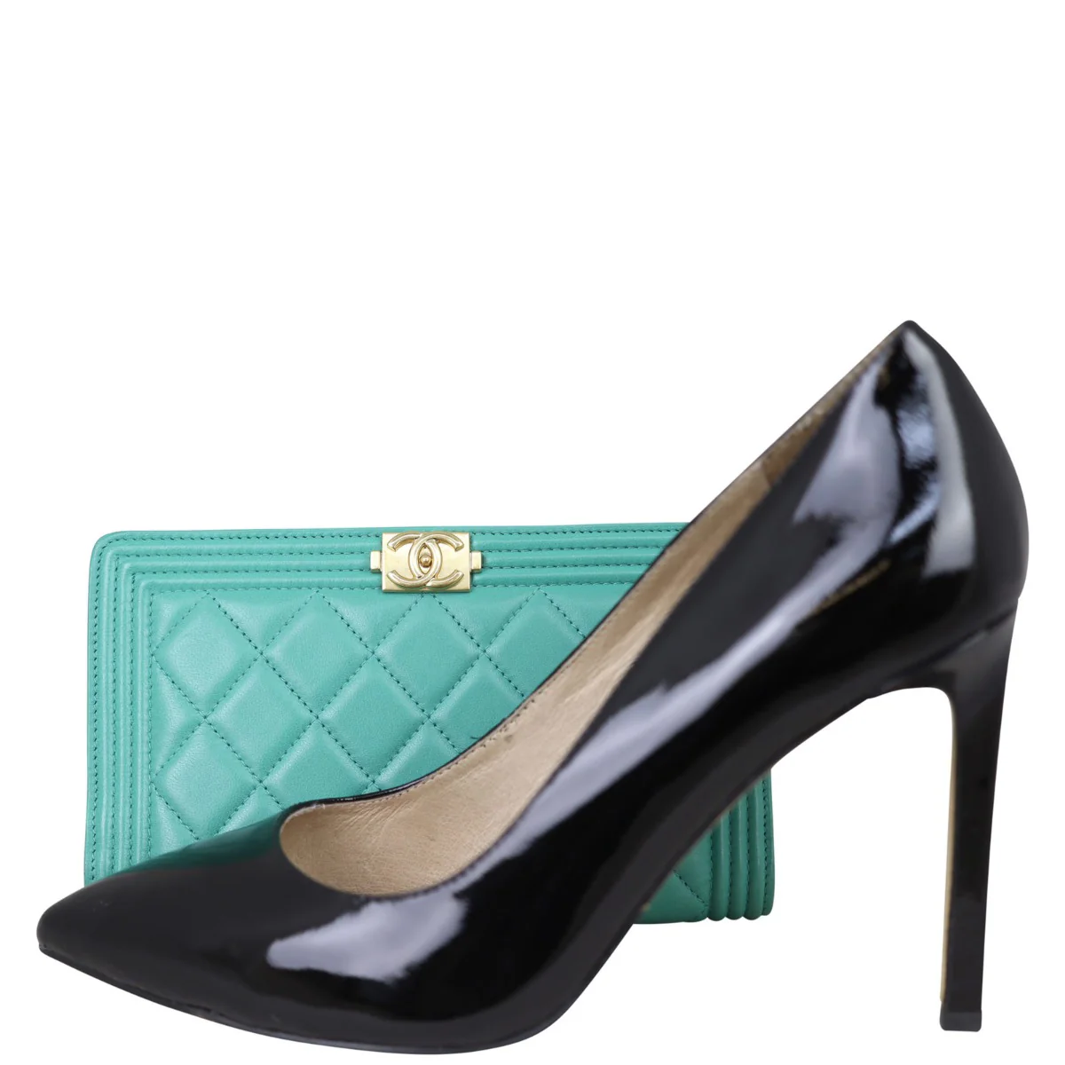 Chanel Boy Long Flap Wallet | Light Teal - Image 11