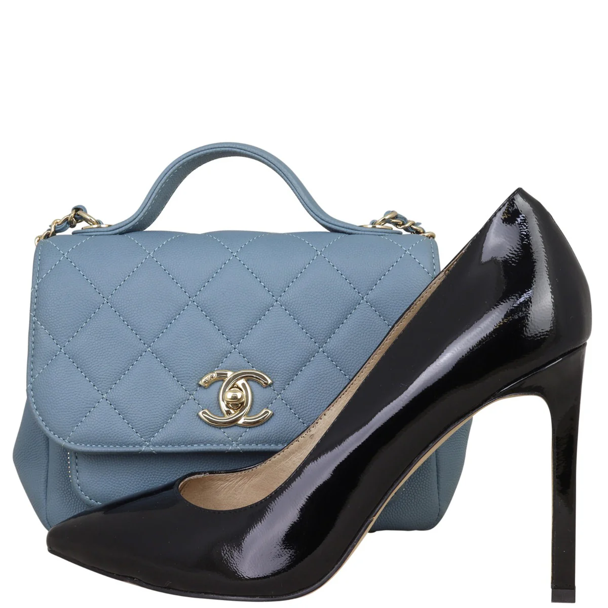 Chanel Business Affinity Small Flap Bag | Muted Slate Blue - Image 13
