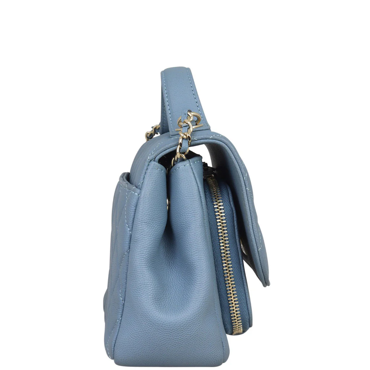 Chanel Business Affinity Small Flap Bag | Muted Slate Blue - Image 4