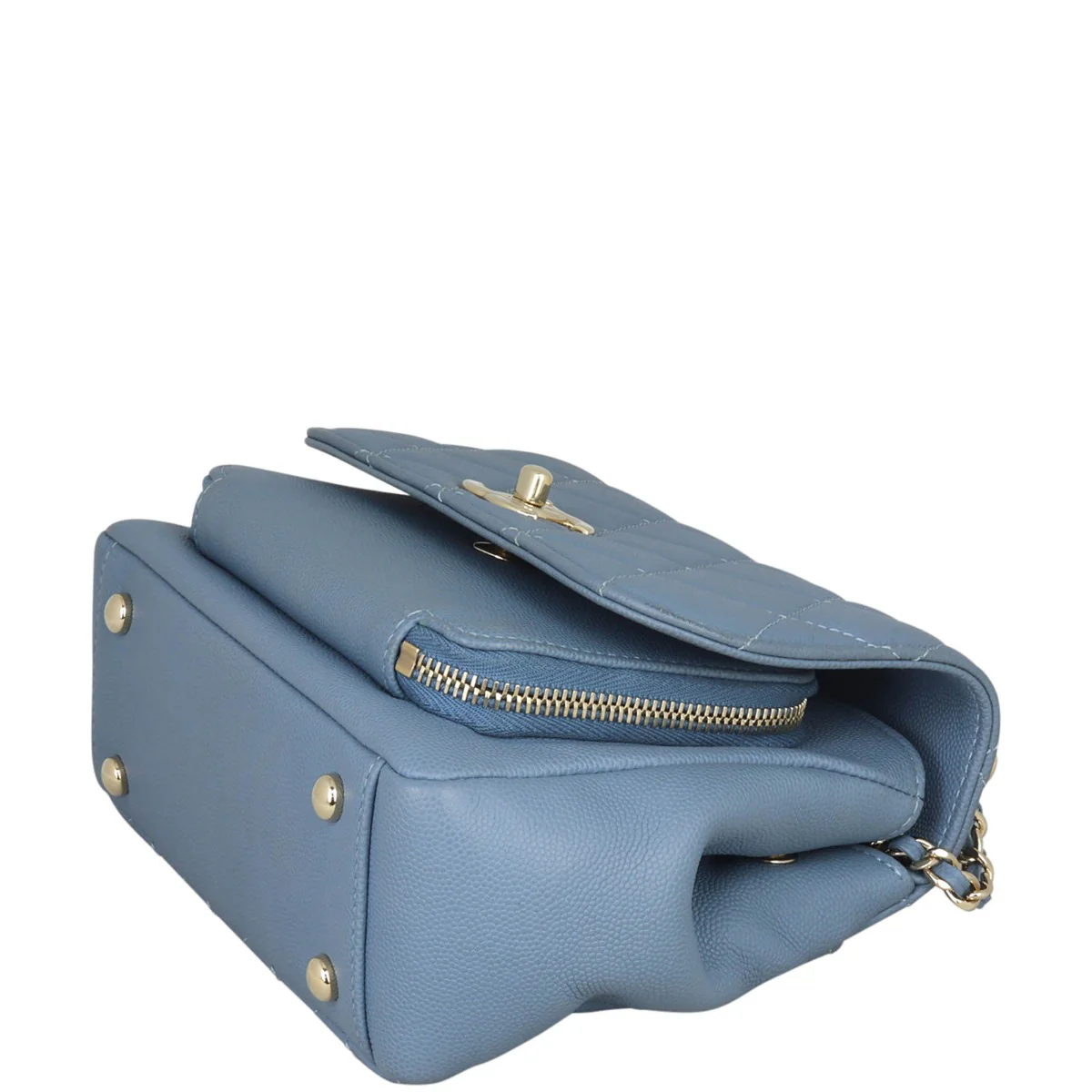Chanel Business Affinity Small Flap Bag | Muted Slate Blue - Image 7