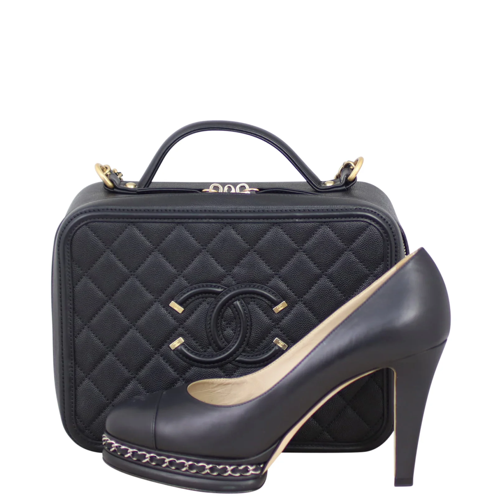 Chanel CC Filigree Vanity Case Large - Image 11