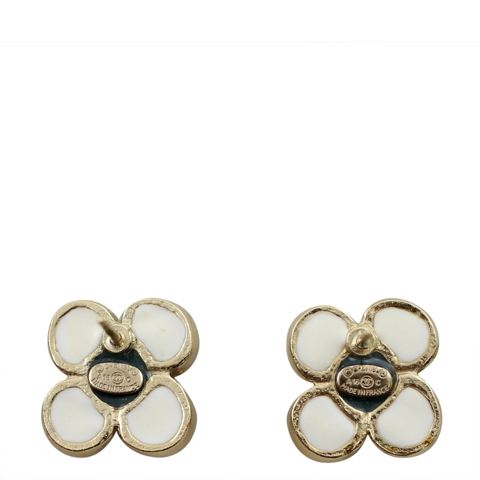 Chanel CC Flower Earrings - Image 3