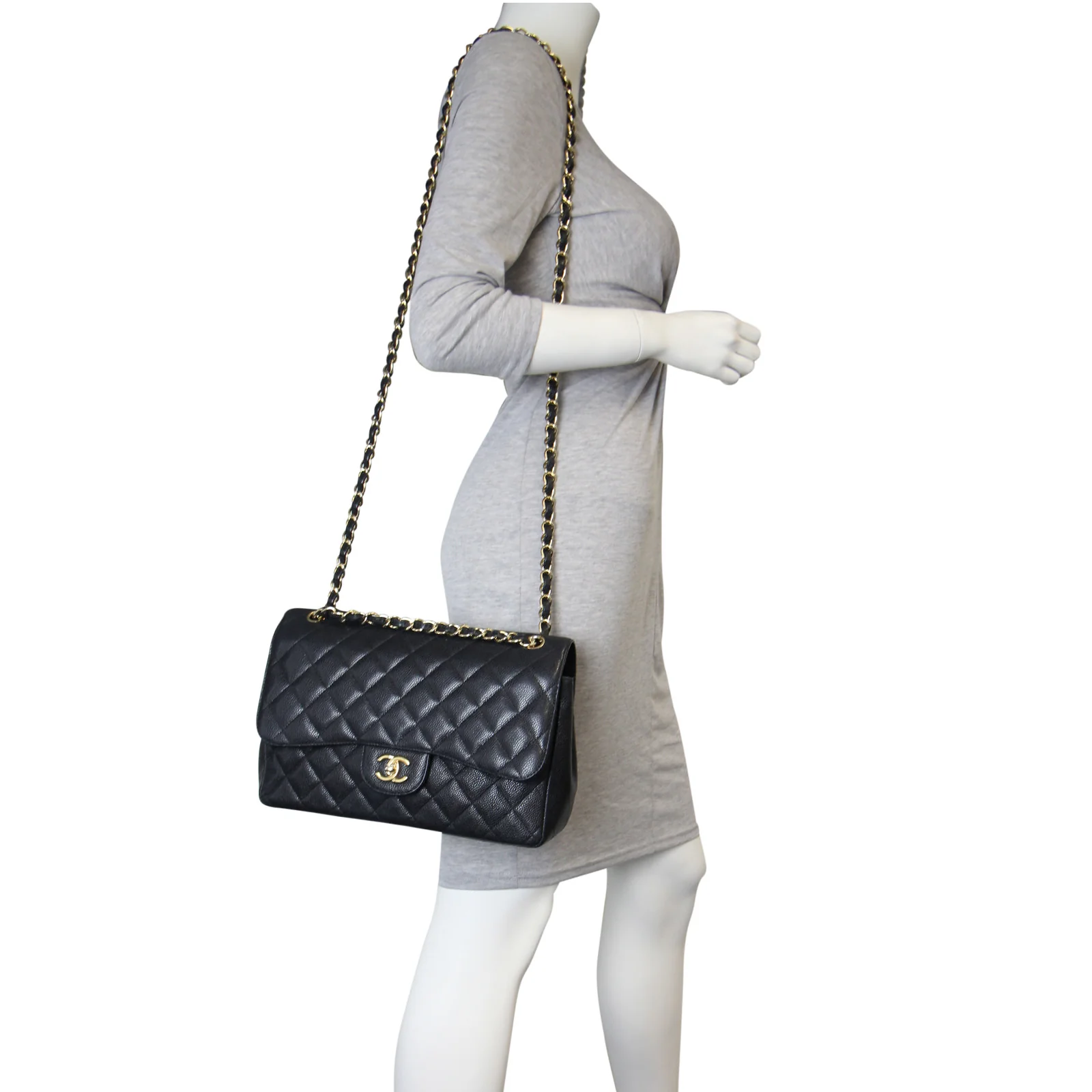 Chanel Classic Double Flap Jumbo Caviar - Image 10