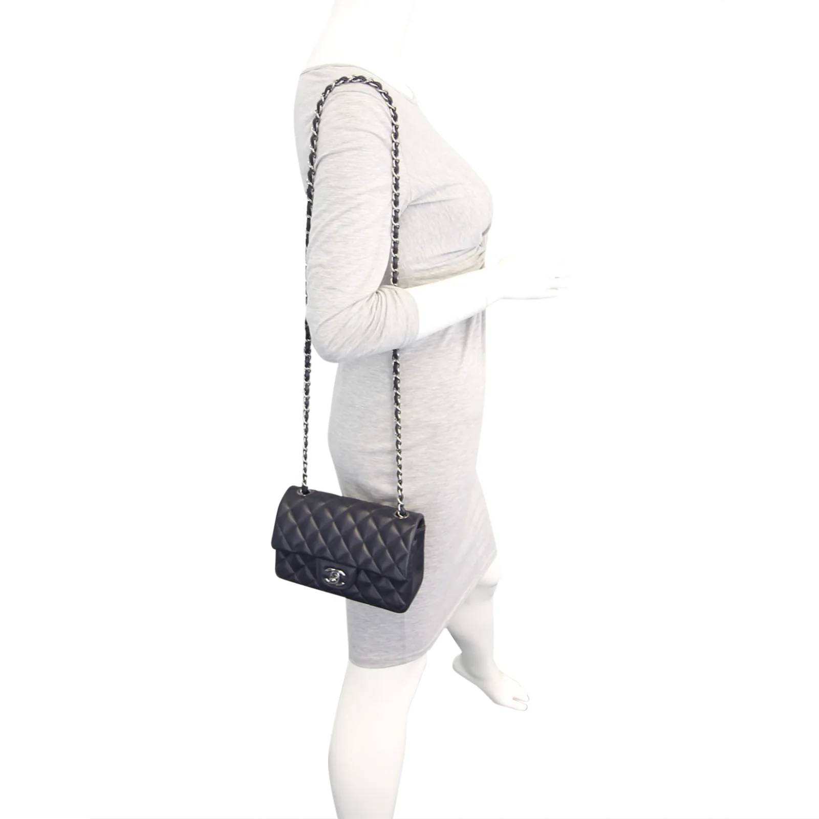 Chanel Classic Flap Mini Rectangular Bag | Deep Purple - Image 11