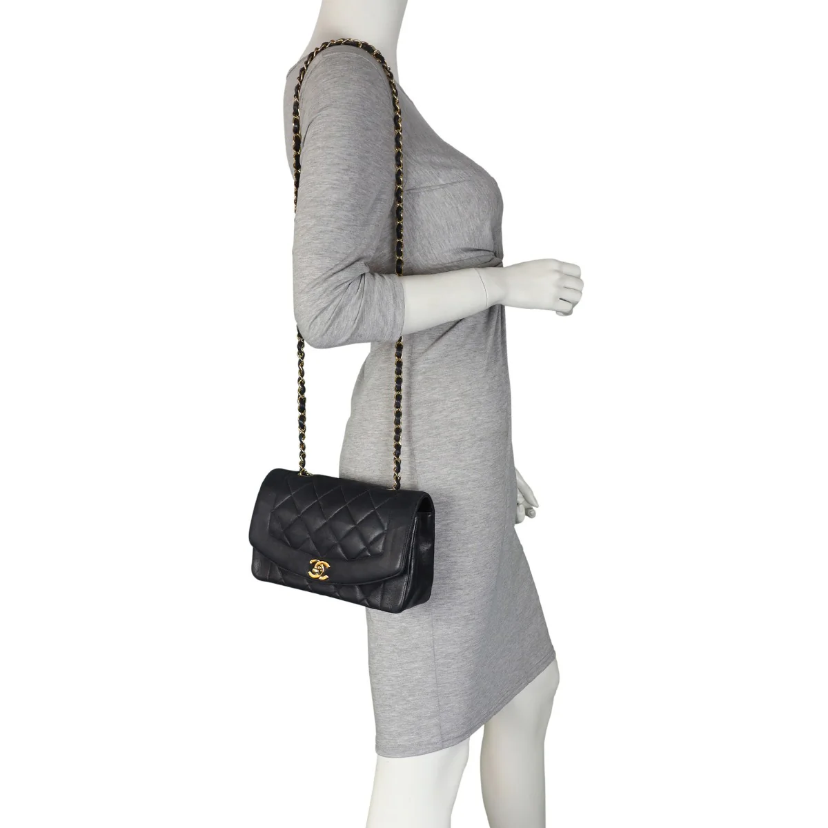 Chanel Diana Flap Bag | Faded Black - Image 14