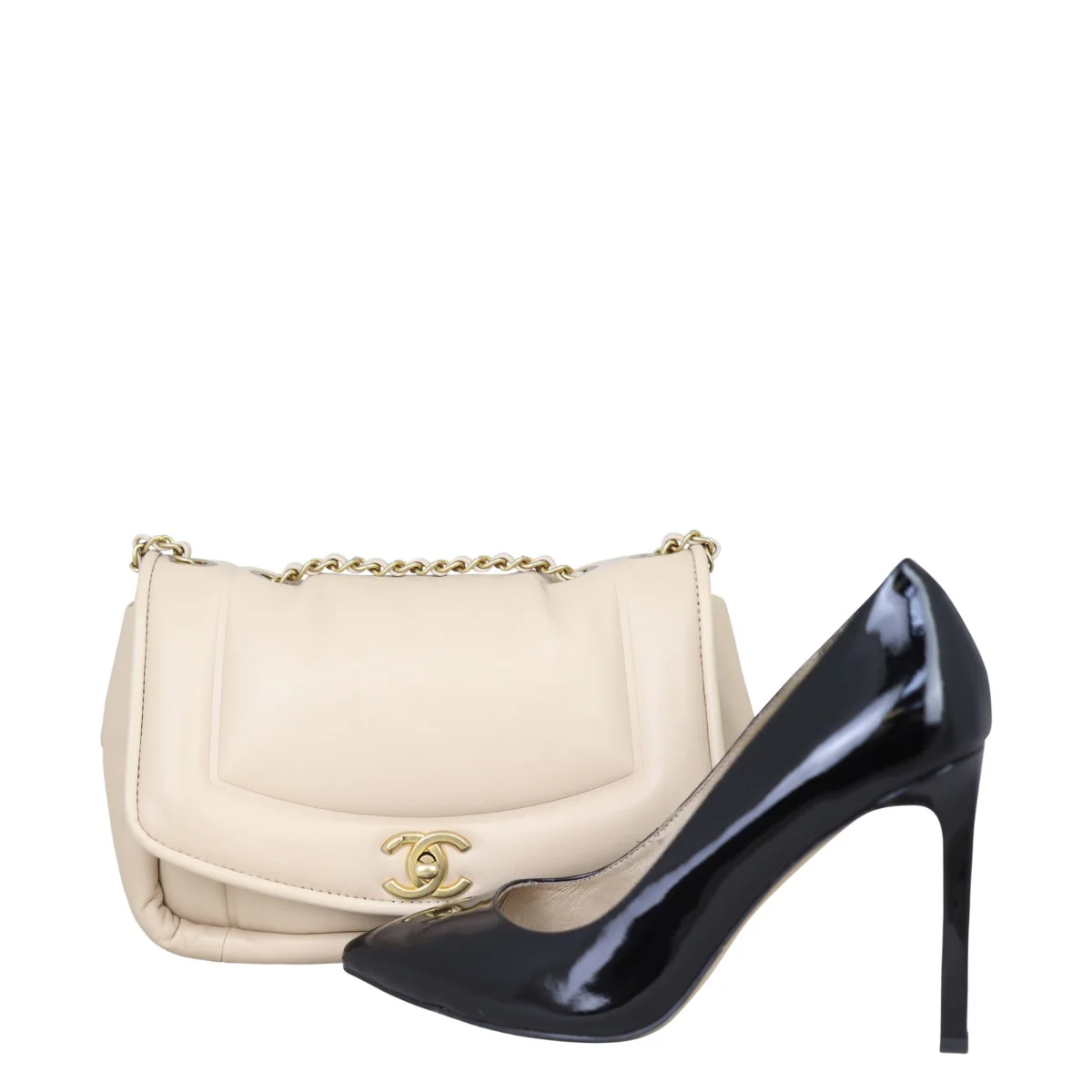 Chanel Vintage Puffy Flap Bag Medium | Beige - Image 12